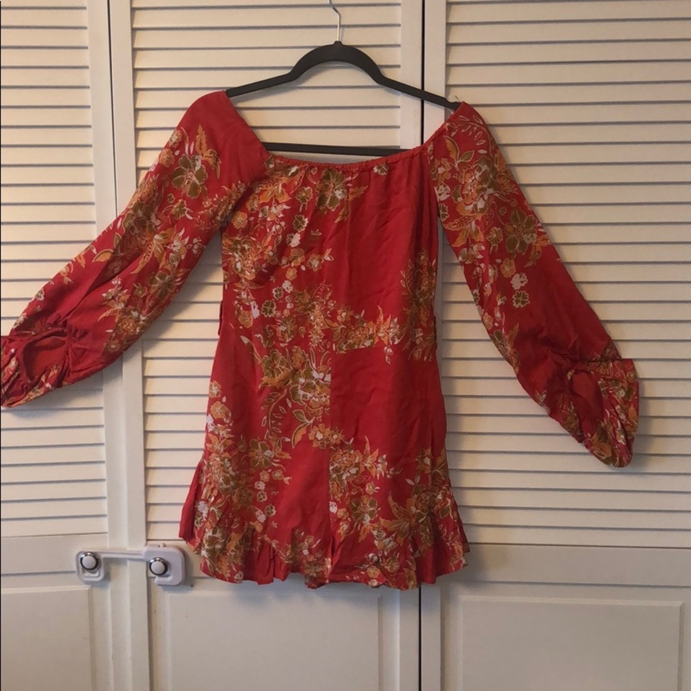 NWT Paper heart coral pink red romper small